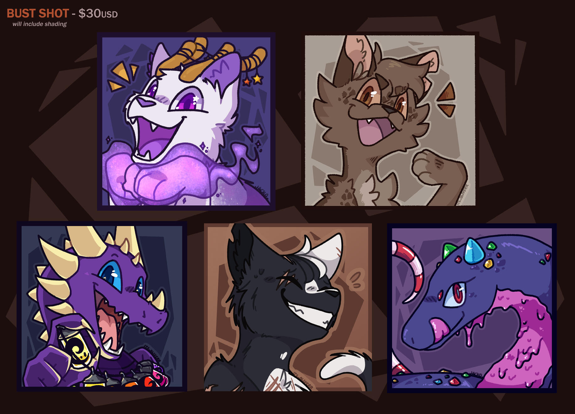 bust shots - $30 usd